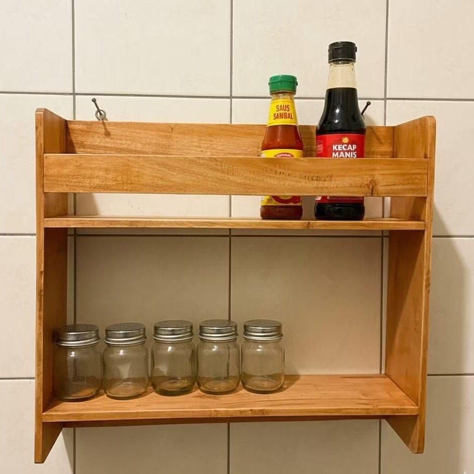 Rak bumbu gantung / rak bumbu kayu serbaguna / rak bumbu minimalis