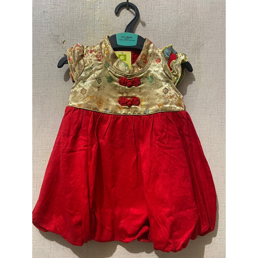 Eyka Baby Dress Gold red