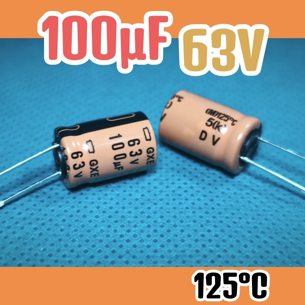Kapasitor capasitor elko elco 63v 100uf 63v 100 uf 63 v 63volt 100uF ORIGINAL