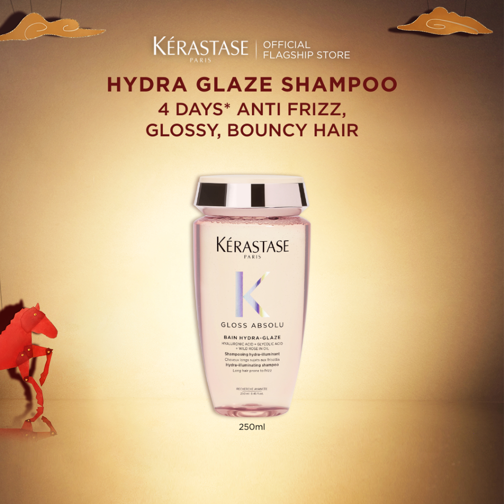 [New Launch] Kerastase Gloss Absolu Bain Hydra Glaze 250ml - Shampoo for Anti Frizz, Glossy, Bouncy 