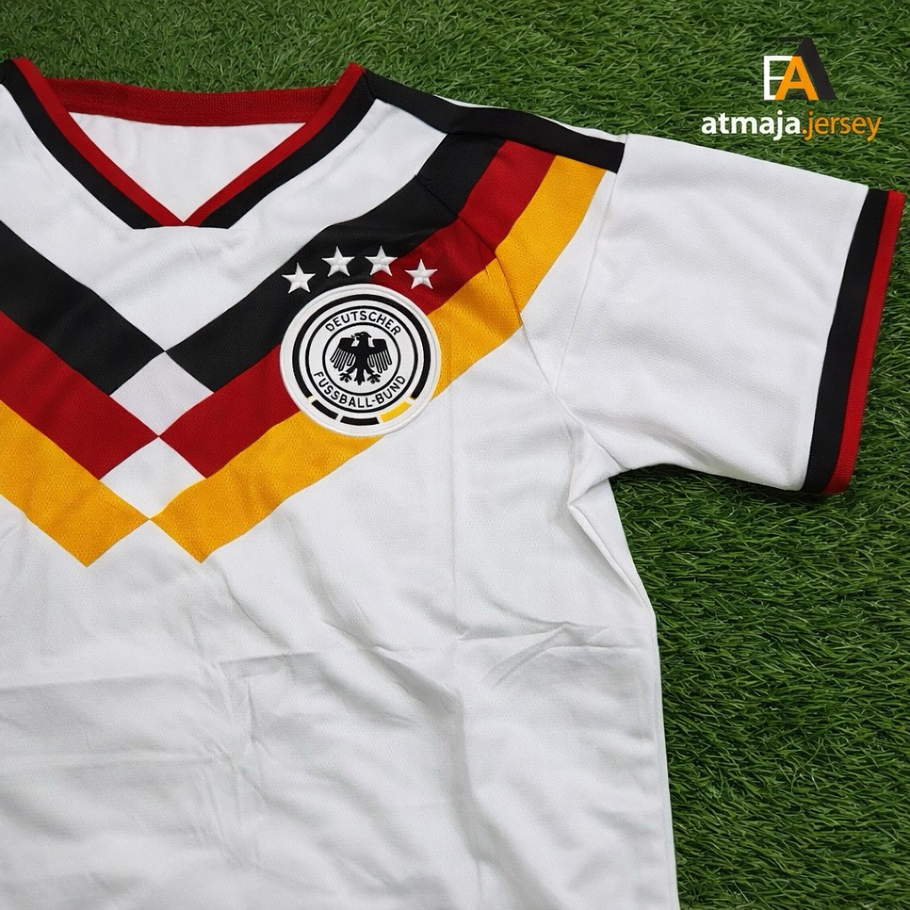 Jersey Bola negara Retro Putih Dewasa | Baju Futsal & Sepak Bola