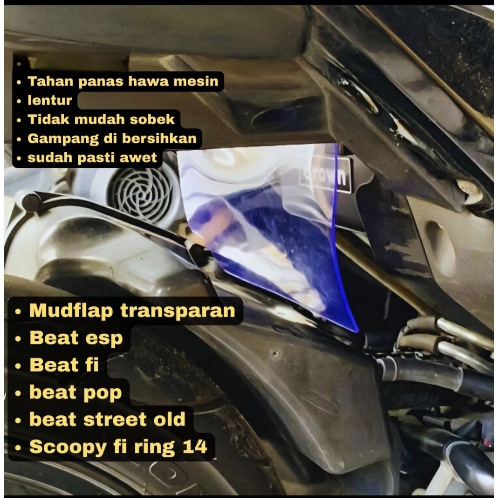 MUDFLAP BEAT FI ESP  2013 2019 TRANSPARAN BLUE