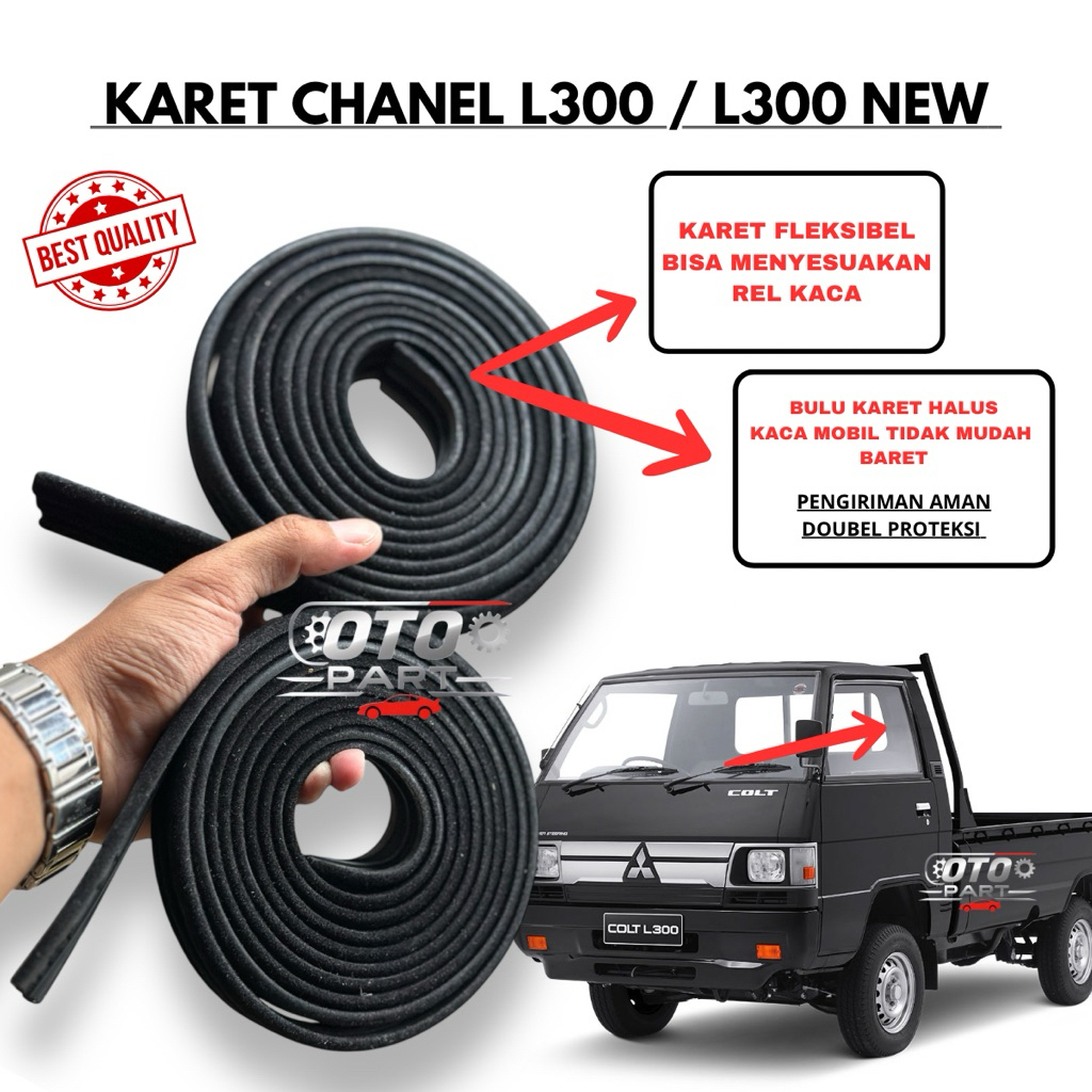 Karet Chanel L300 / Karet Chanel Rel Kaca L300 / Karet Bludru Naik Turun Kaca L300 / Karet kaca pint