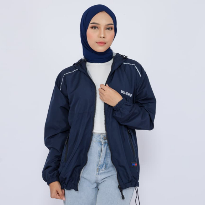SALCLOTH | Jaket Parasut, Bolak Balik, Navy, Cewek Cowok, Jaket Motor, Outdoor