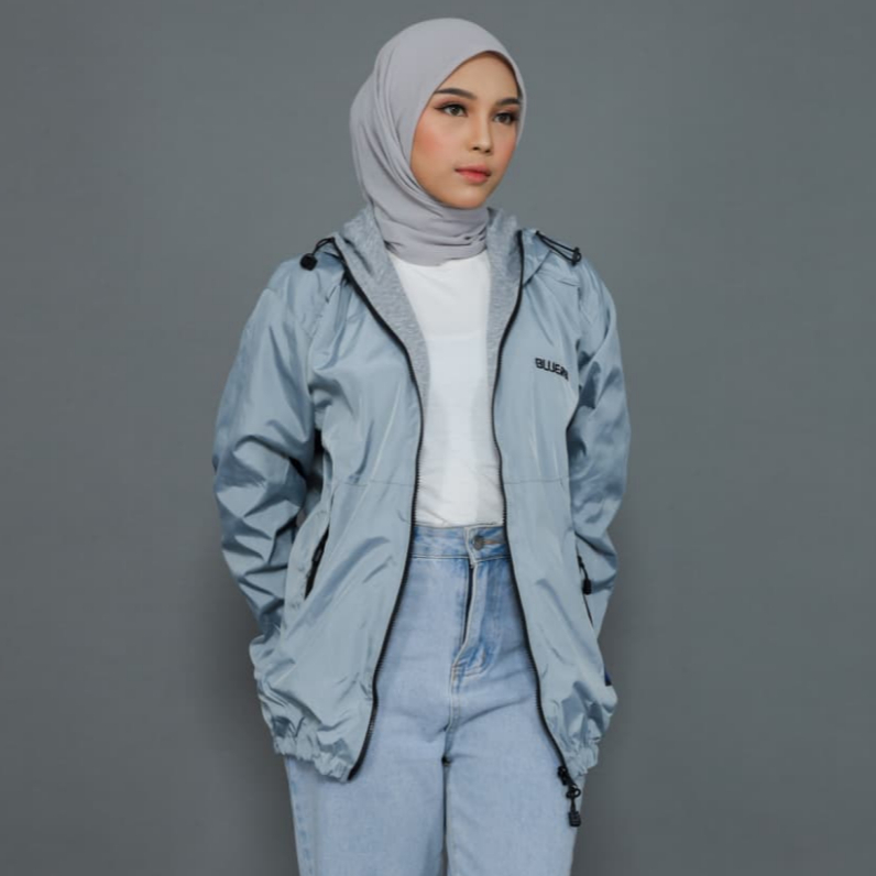 SALCLOTH | Jaket Parasut, Bolak Balik, Grey, Cewek Cowok, Jaket Motor, Outdoor