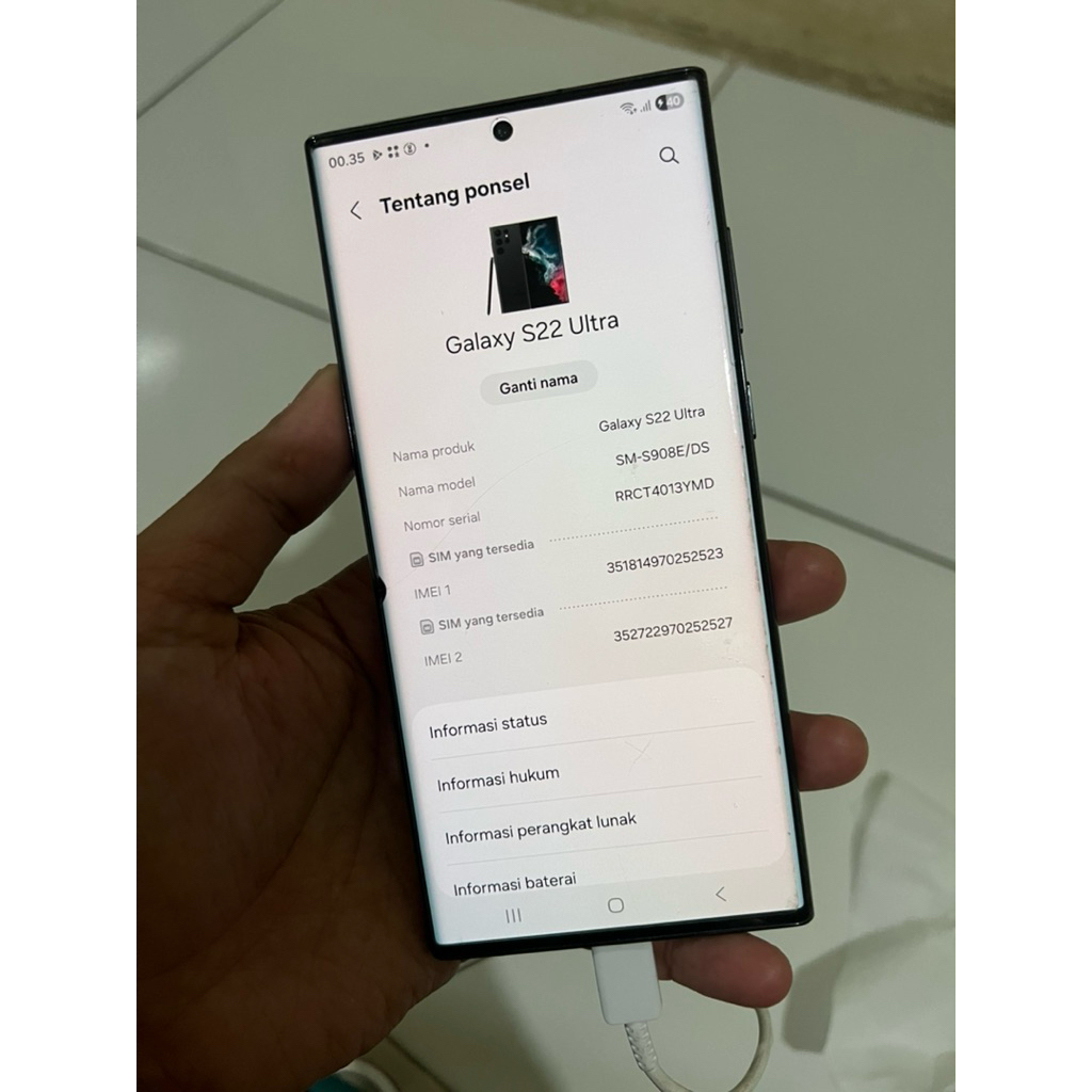 samsung S22 ultra 256 Sein Minus