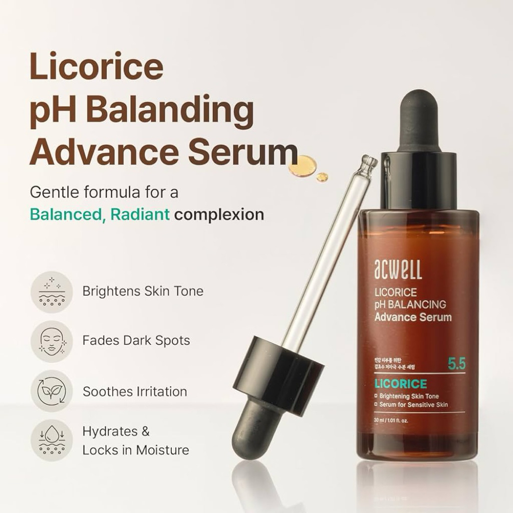 Acwell Licorice pH Balancing Advanced Serum New Packaging 1.01 fl oz 30 ml
