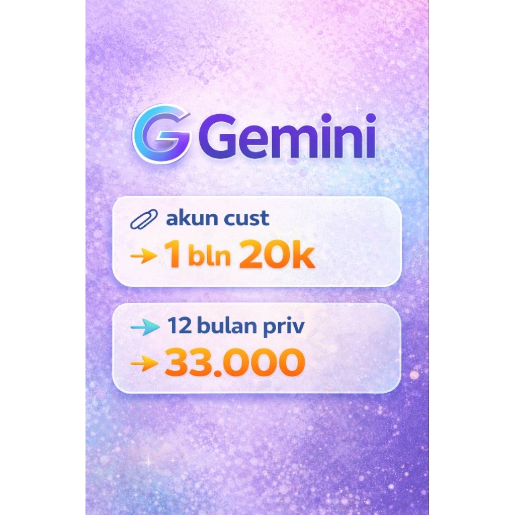 Akun Google Gemini Ai Premium Sebulan