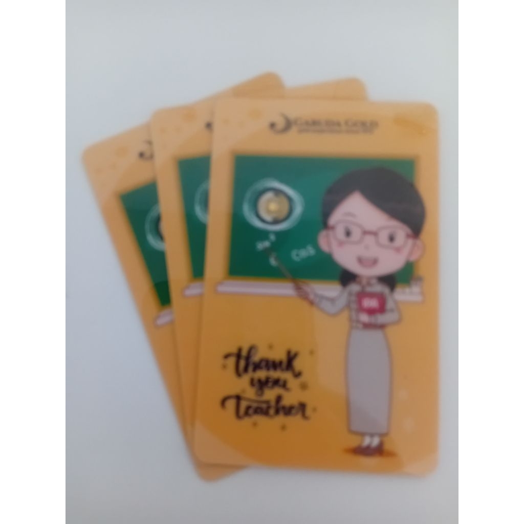 JONSON LOGAM MULIA GARUDA GOLD 0.001 GRAM GIFT SERIES THANK YOU TEACHER WOMAN BROWN