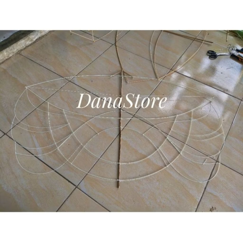 rangka ram raman belum dirakit ukuran 1 meter/layang layang ram raman full fiber merakit sendiri