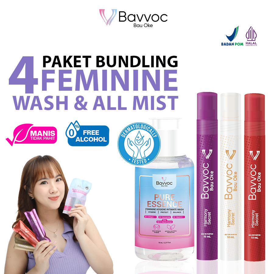 BAVVOC 4in1 Feminine Hygiene Intimate Wash Sabun Perawatan Kewanitaan & Spray Kewanitaan 3 Varian No