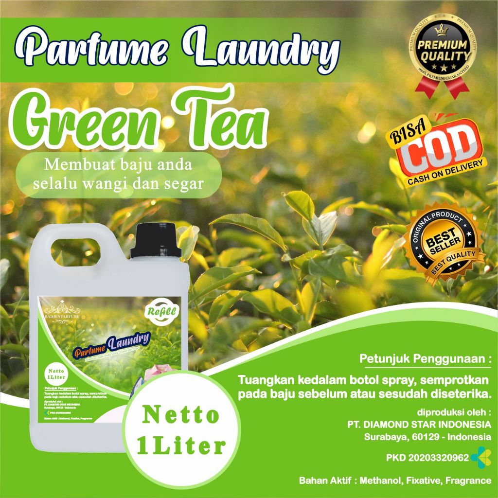 Pewangi Laundry Aroma GreenTea | Pewangi Pakaian Tahan Lama & Berkualitas | Mawar Super Laundry | Pa