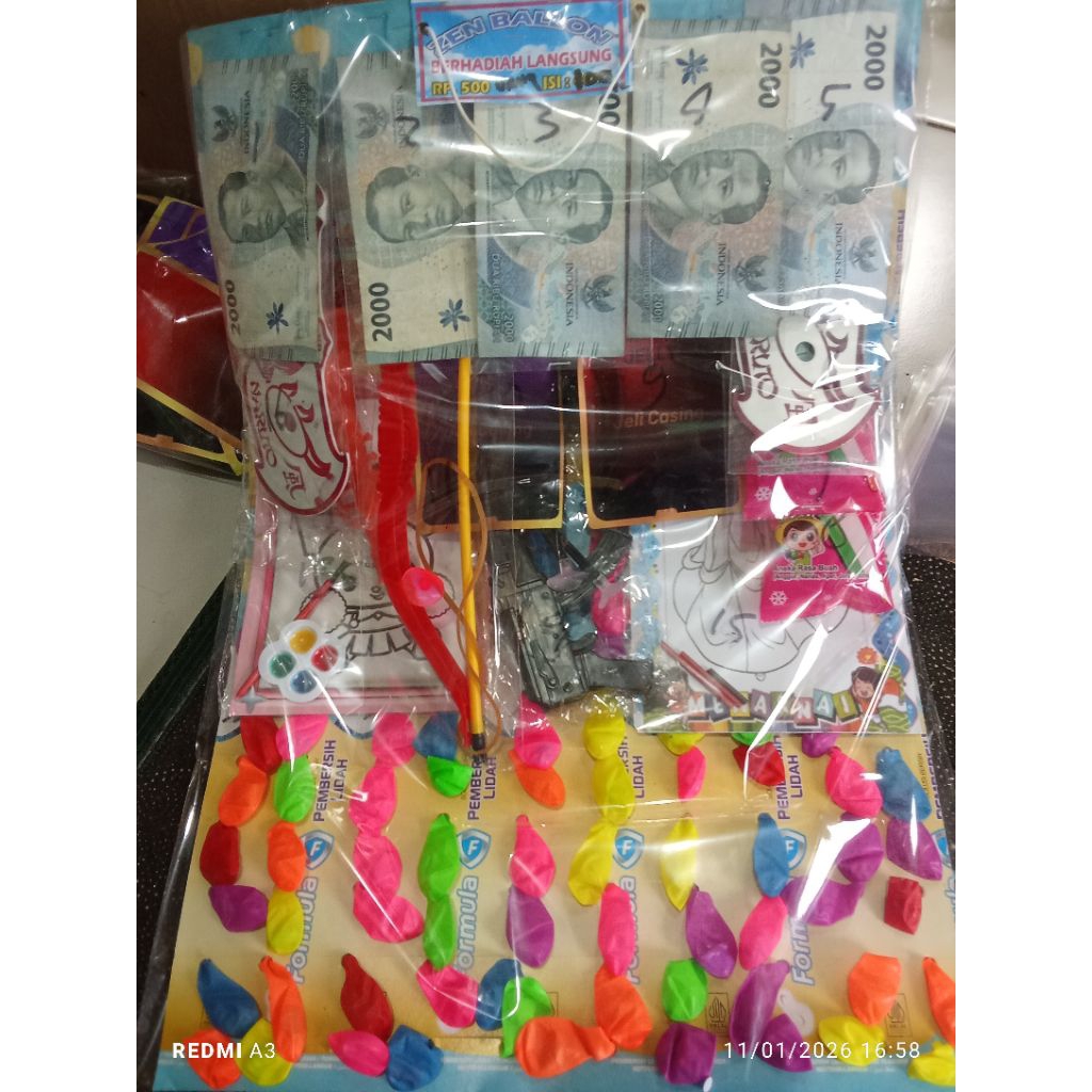 balon cabutan berhadiah uang isi 100 pcs zct1