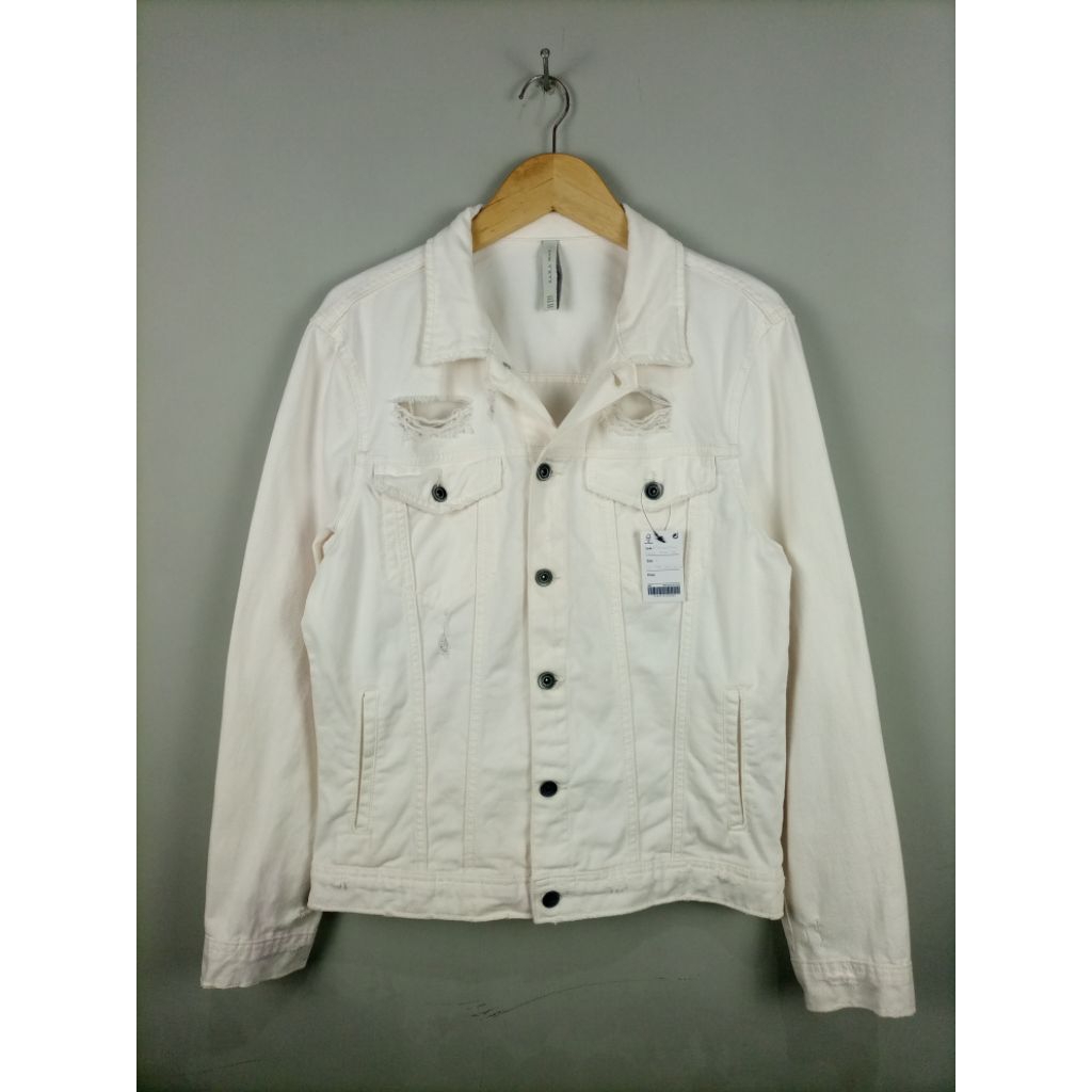 Jaket Zara Man Jeans Ripped Original_T.u.r.ke.y_Putih_Size L