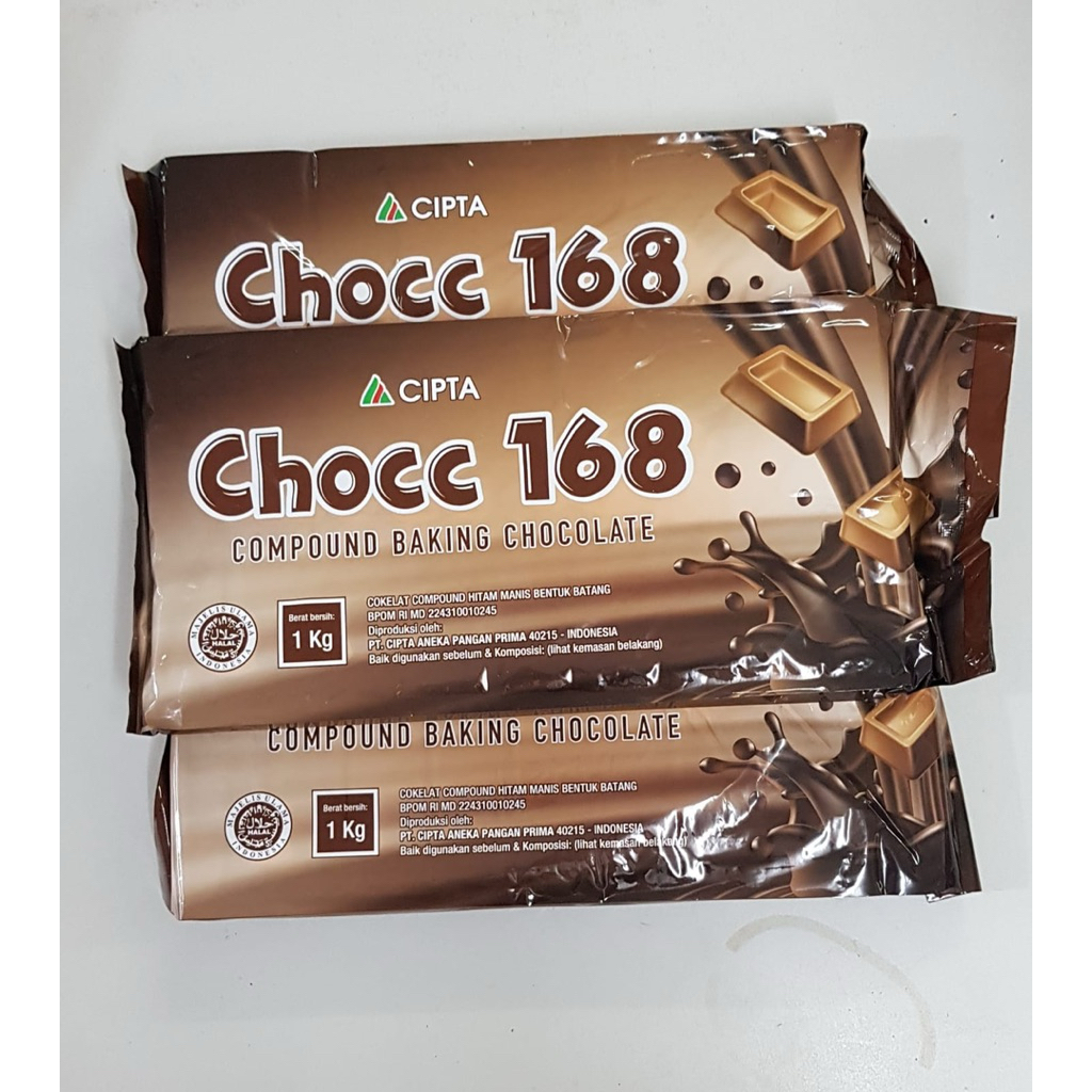 Compound Chocolate Baking CHOCC 168 - Cokelat Batang CHOCC 168 kemasan 250 gr 1Kg