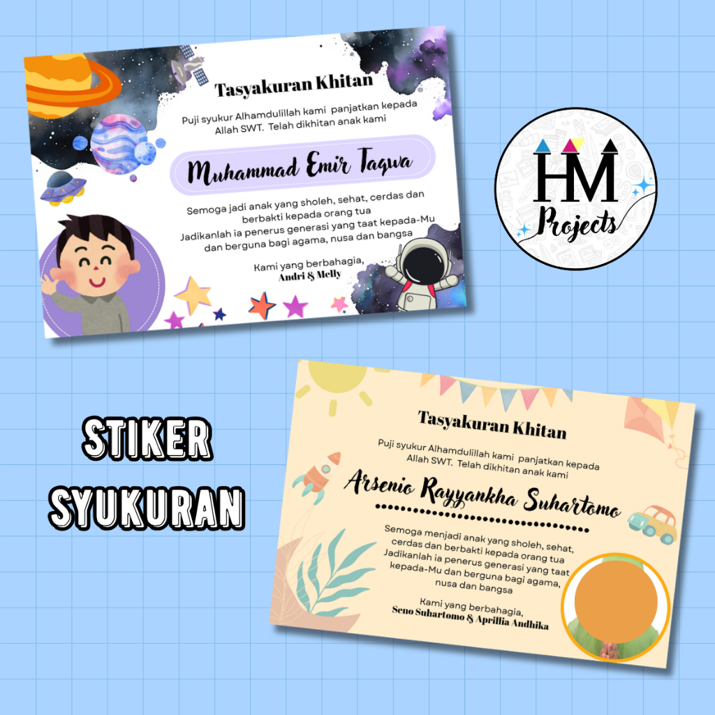 Cetak sticker syukuran | Label sticker di box makanan