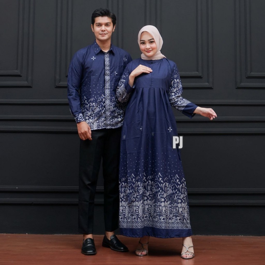 Harga Sepasang Gamis Batik Couple Jumbo Batik Couple Pasangan Suami Istri Sarimbit Modern 02