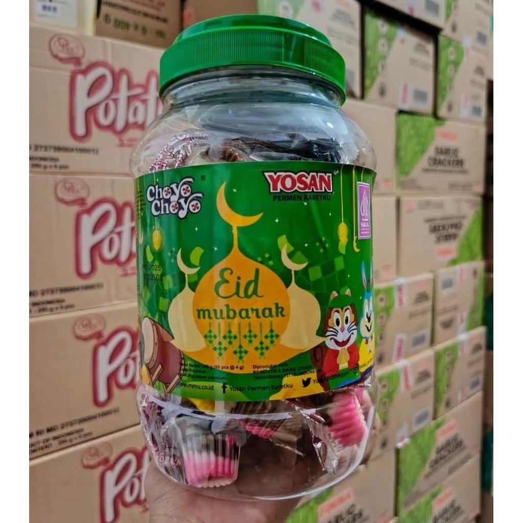 { Toples } Yosan Choyo Choyo Cokelat Coklat Jajanan Jadul kemasan Toples 400 Gr