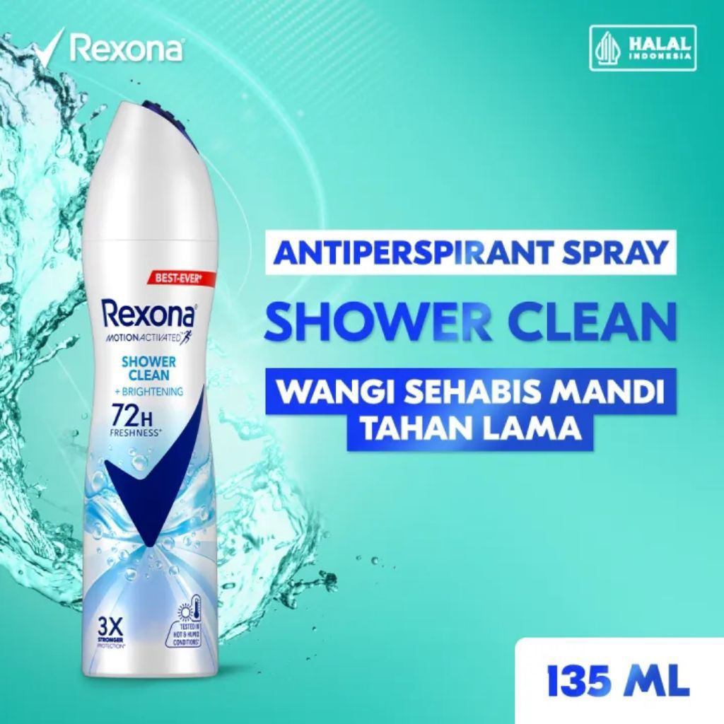 rexona shower clean deodorant spray 135ml