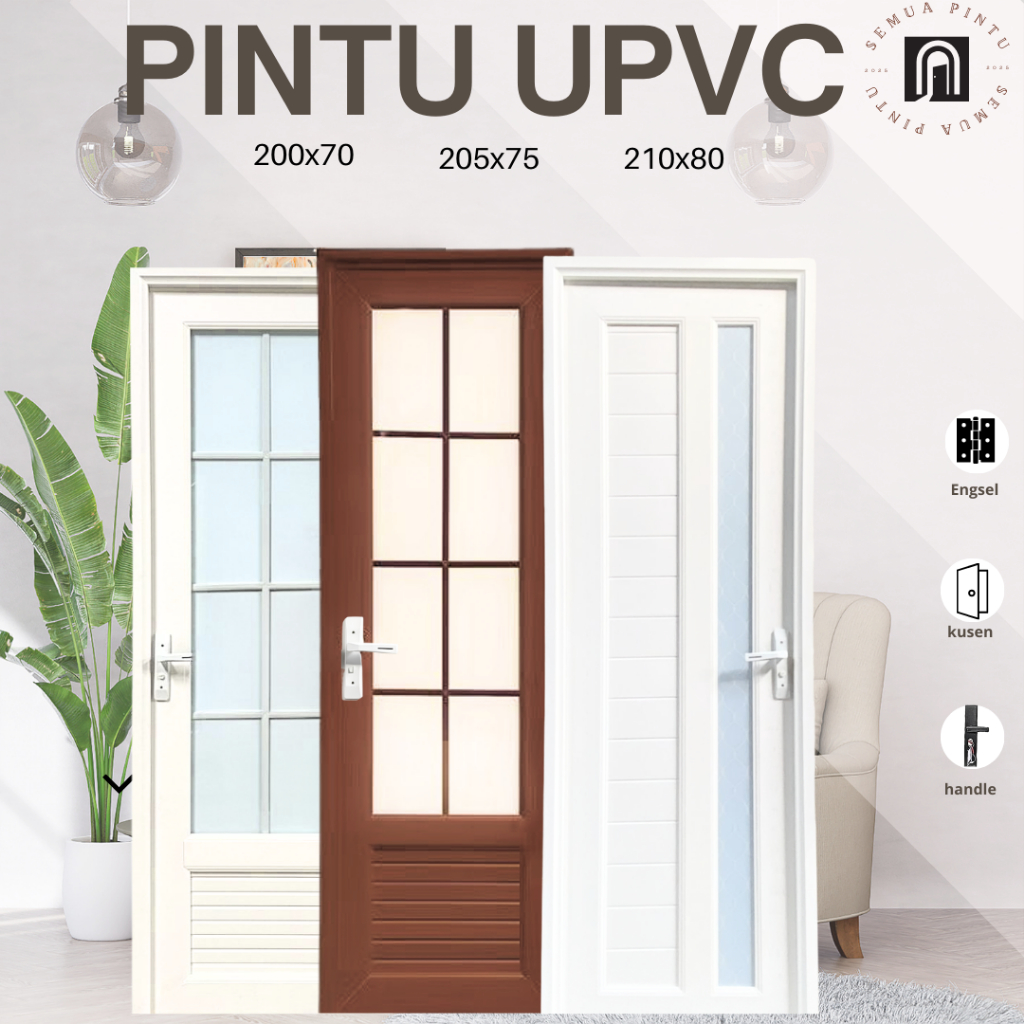 Pintu Kamar Mandi UPVC, Pintu Toilet, UPVC Door, Pintu Kamar Mandi Anti Rayap