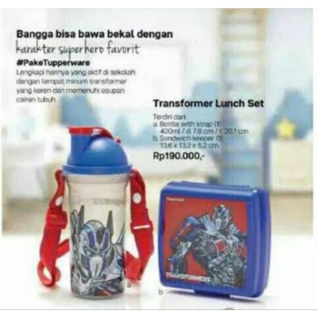 Tempat Bekal Transformer Lunch Set Tupperware
