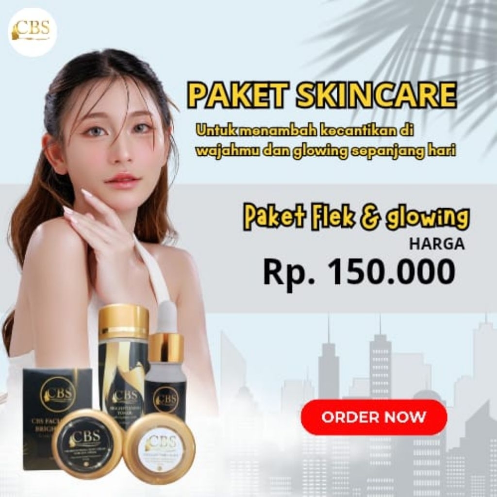 CBS SKINCARE PAKET PLEK GLOWING - CBS TERBARU 5 ITEM - PAKET PERAWATAN WAJAH CBS ORIGINAL BPOM