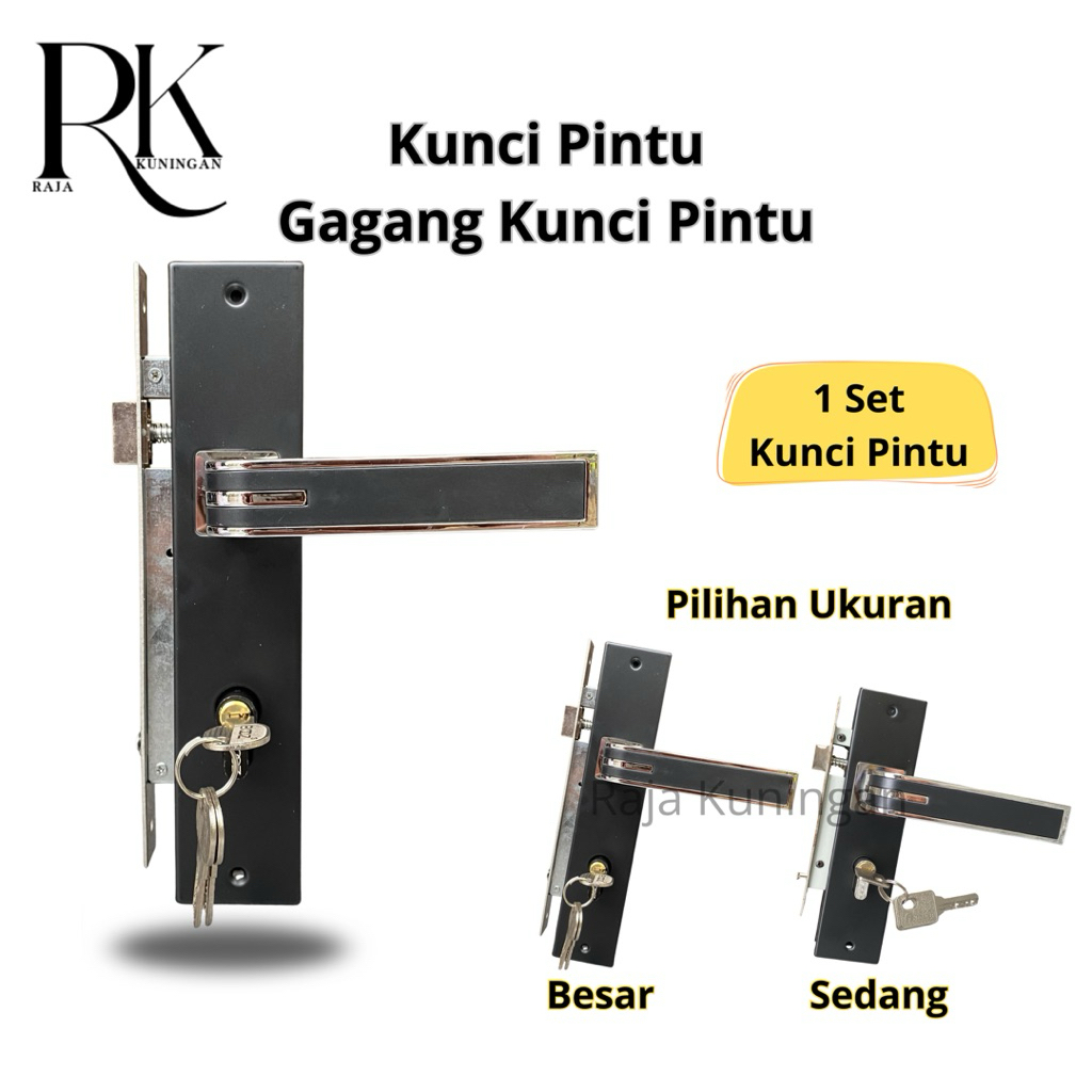 Kunci Pintu Rumah Premium / Kunci Pintu Rumah Hitam Kombinasi Chrom