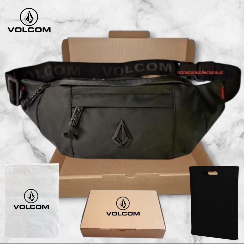 TAS VOLCOM WATERPROOF TAS PINGGANG VOLCOM TAS SELEMPANG VOLCOM WAISTBAG VOLCOM PREMIUM LOGO BESI