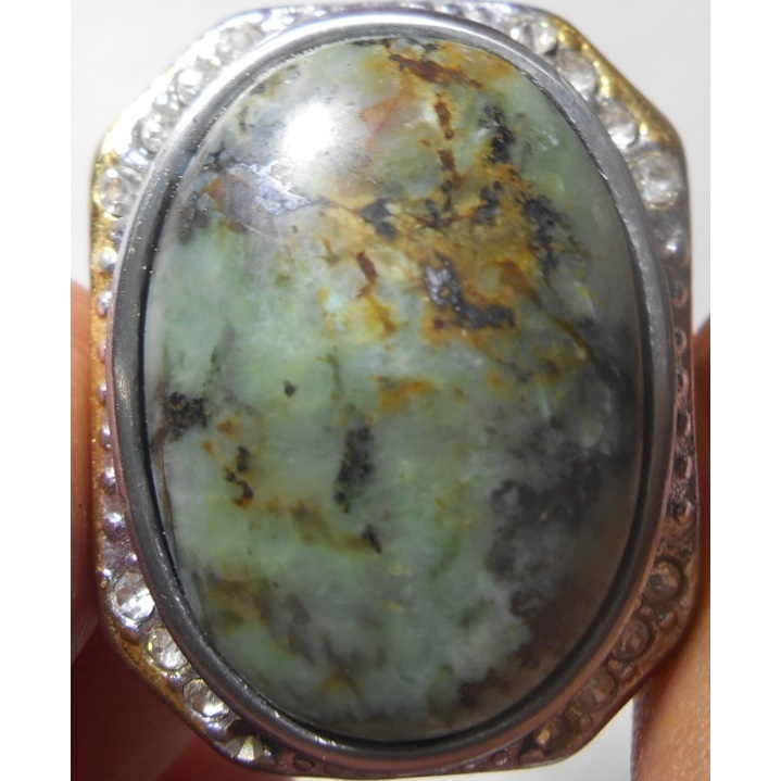 cincin akik pirus turquoise afrika kehijauan muda unik