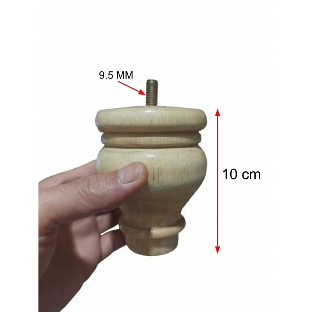 KAKI SOFA / LEMARI KAYU BUBUT 10CM | BAUT ULIR 9,5MM