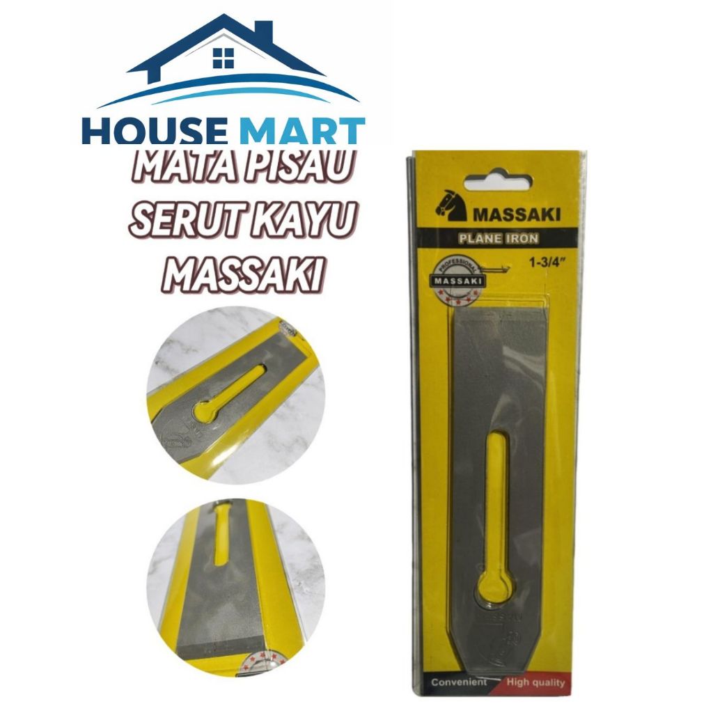 MATA PISAU SERUT KAYU MASSAKI 1-3/4" / IRON PLANNER MASSAKI / MATA PISAU SERUT KAYU SUGU PASAH / MAT