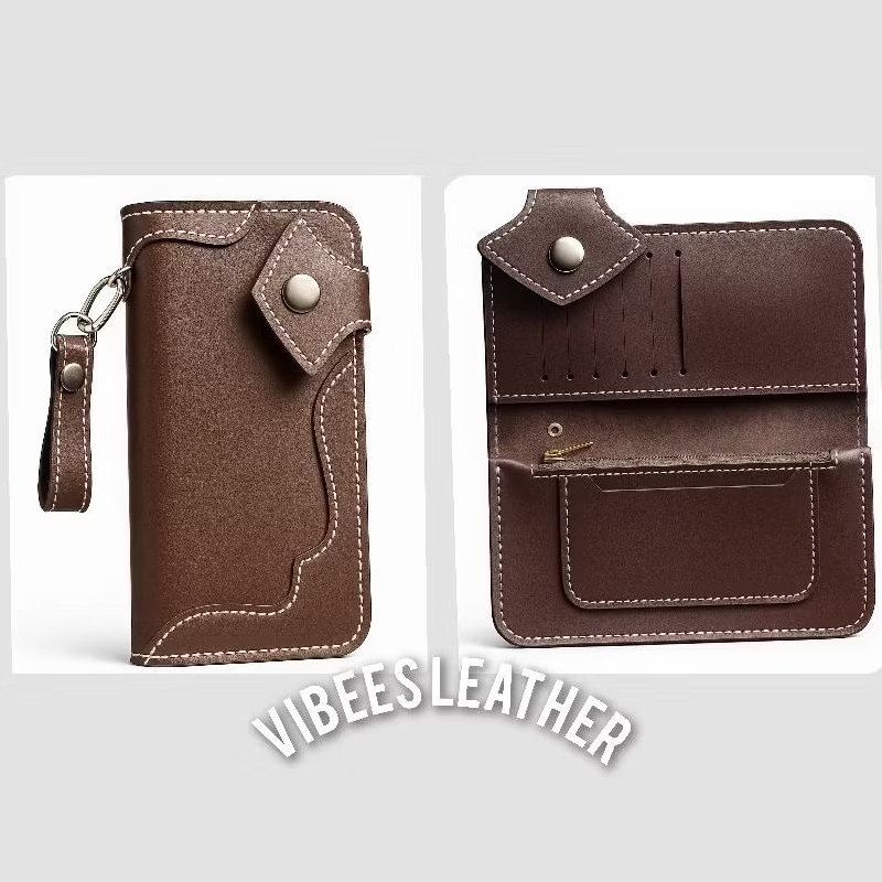 VIBEES LEATHER DOMPET PANJANG BIKER ASLI KULIT SAPI HANDMADE SUKAREGANG GARUT