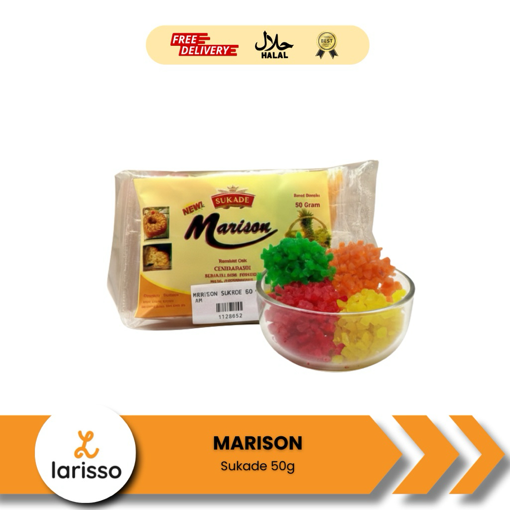 Marison Sukade 4 Warna 50gr - Sukade Warna Warni/Manisan Pepaya Untuk Topping Kue