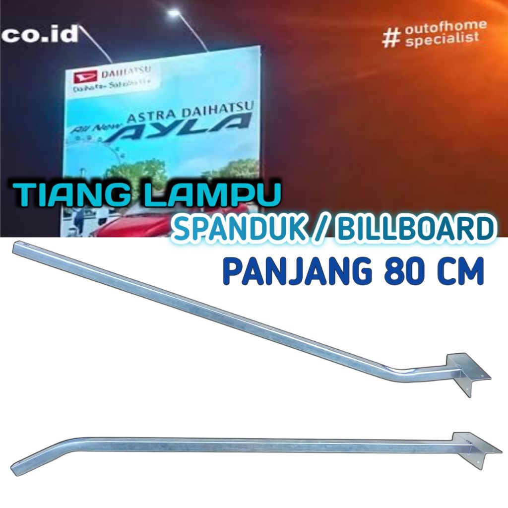 Tiang pengait lampu sorot spanduk billboard 80 cm