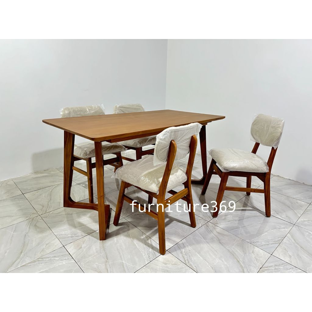meja makan 4 kursi kayu jati, meja makan jati kursi 4 minimalis