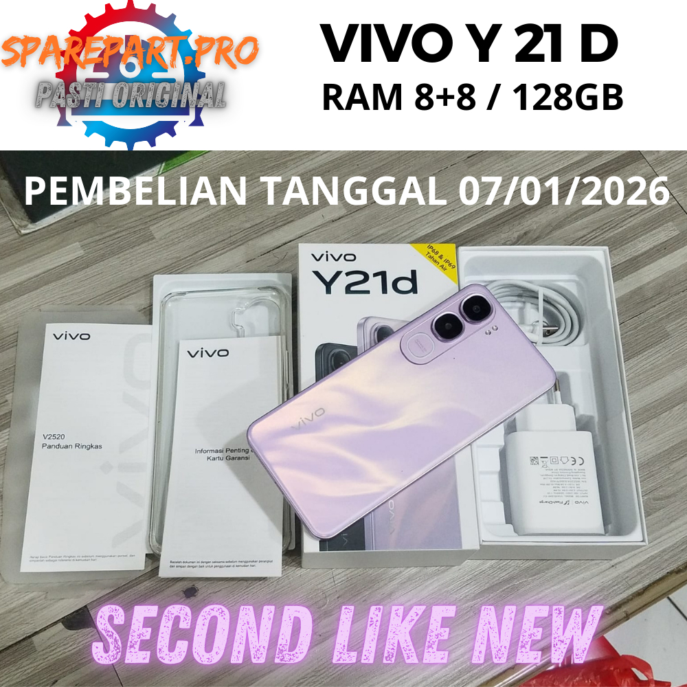 HP VIVO Y21D / Y21 D RAM 8GB SECOND LIKE NEW PURPLE RAM 8/128GB