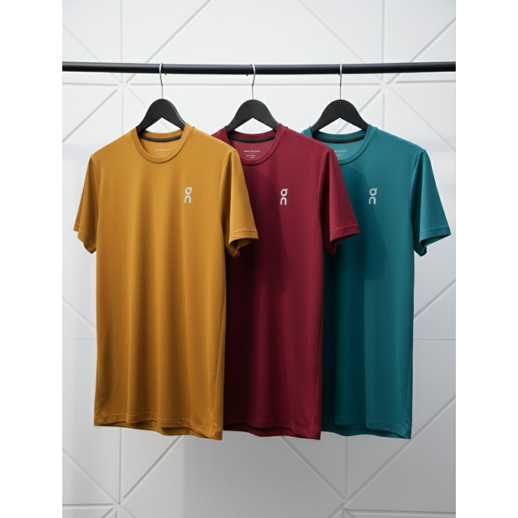 Run On Cloud Basic Men's T-Shirt Dry Fit/Kaos Running On Cloud/Kaos Pria Wanita Running Gym/Kaos Ola