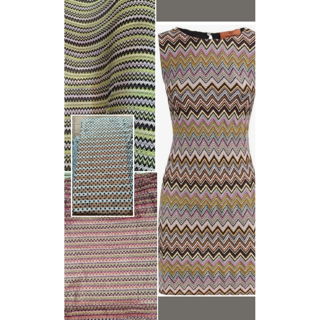 kain/bahan kain knit/rajut motif zigzag