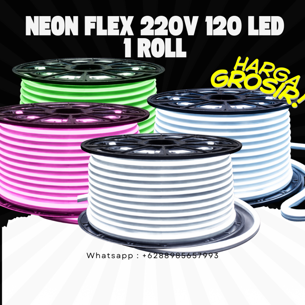 Neon Flex Premium 120 LED – 1 Roll | Cahaya Halus & Terang