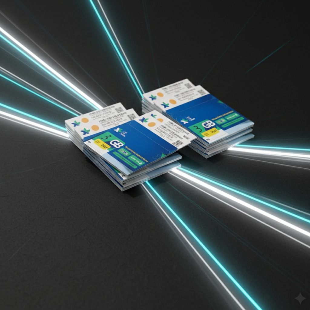 Kartu Perdana Internet Kuota 3GB - XL 0K Nasional - Paket 0K 5Pcs - Kartu Perdana Internet Kuota 3GB