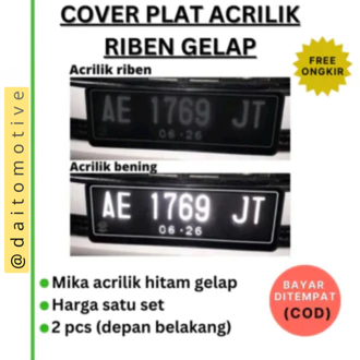 Tatakan Cover plat mobil plat nomor mobil Akrilik Riben hitam
