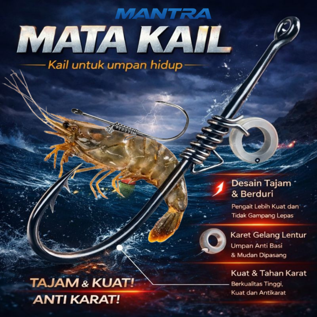 Mata Kail Pancing umpan udang hidup untuk memancing ikan di laut dan muara