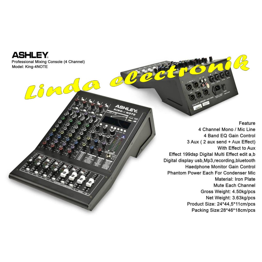 mixer ashley king 4 note / ASHLEY KING 4 NOTE 4 channel original