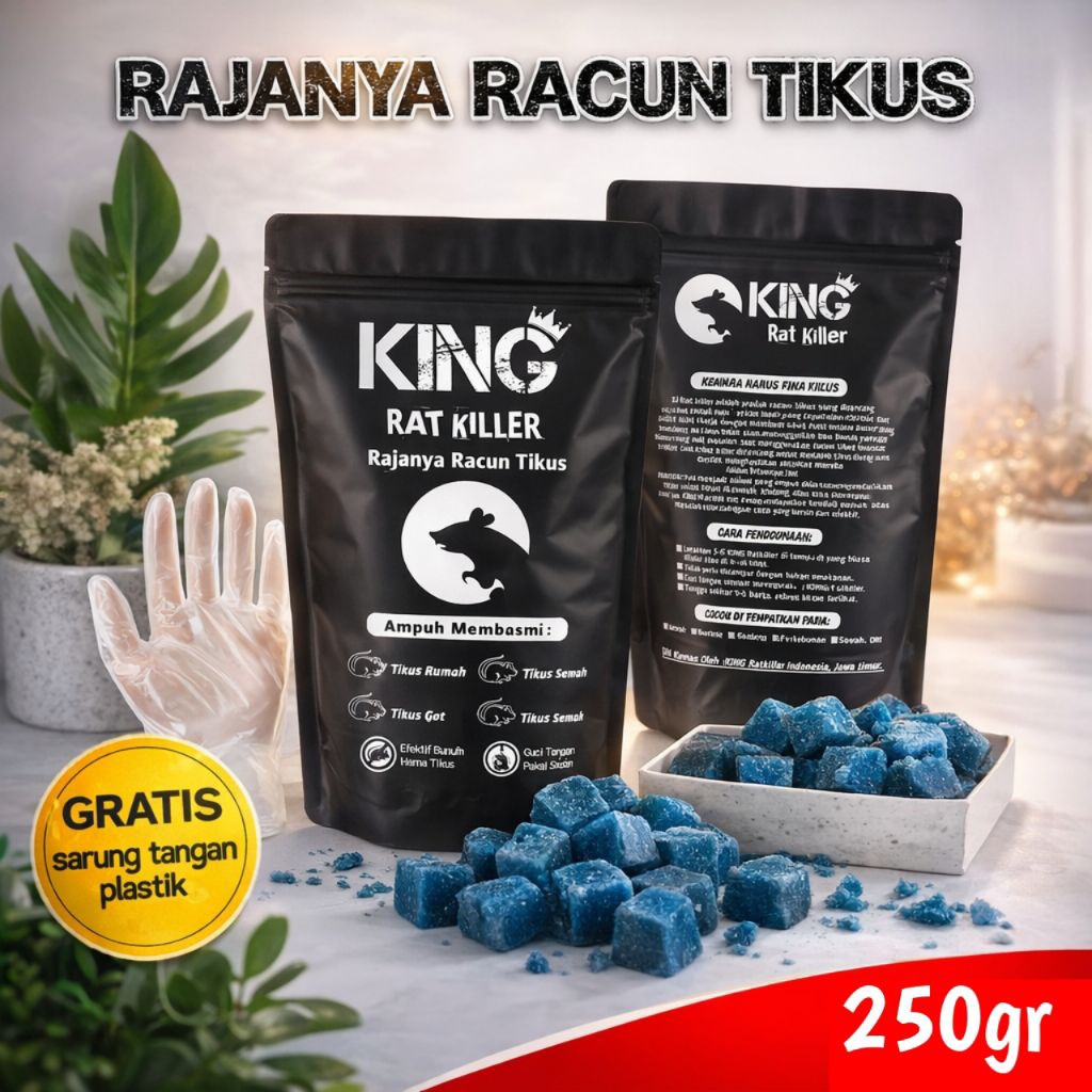 RAJANYA RACUN TIKUS KING RATKILLER RACUN TIKUS MATI KERING TANPA BAU / Racun pembasmi hama tikus mat