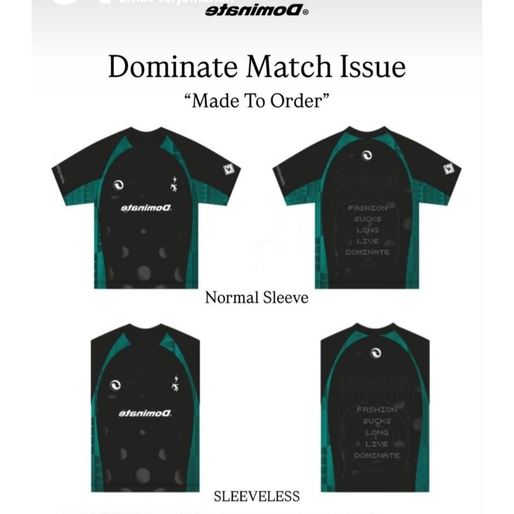 Dominate Jakarta - Jersey - Match Issue Limited Made To Order | Jersey Dominate Brigade Dominate Jak
