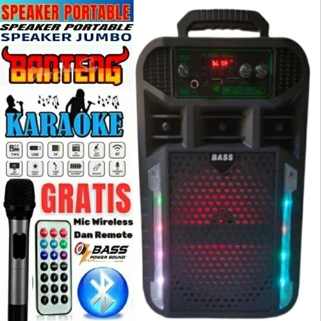 Speaker Brain Power 7801 8inc Free Mic + Kabel USB //Rejeki