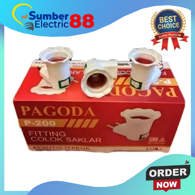 Fitting Colok Saklar On-Off / Fitting Lampu Tidur Saklar On-Off PAGODA P-200