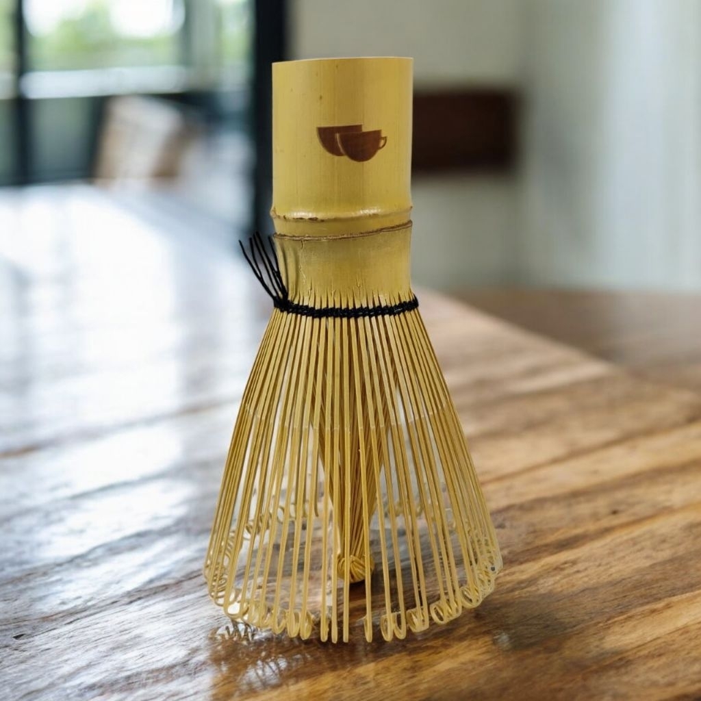 One Two Cups Chasen Bamboo Whisk Matcha Alat Pengaduk Bubuk Matcha Teh Jepang 63 Tangkai Brown