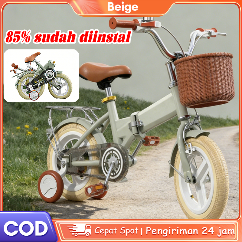 Sepeda lipat anak dipasang keranjang/ kursi belakang 3-8 tahun,anak laki-laki sepeda, gadis sepeda