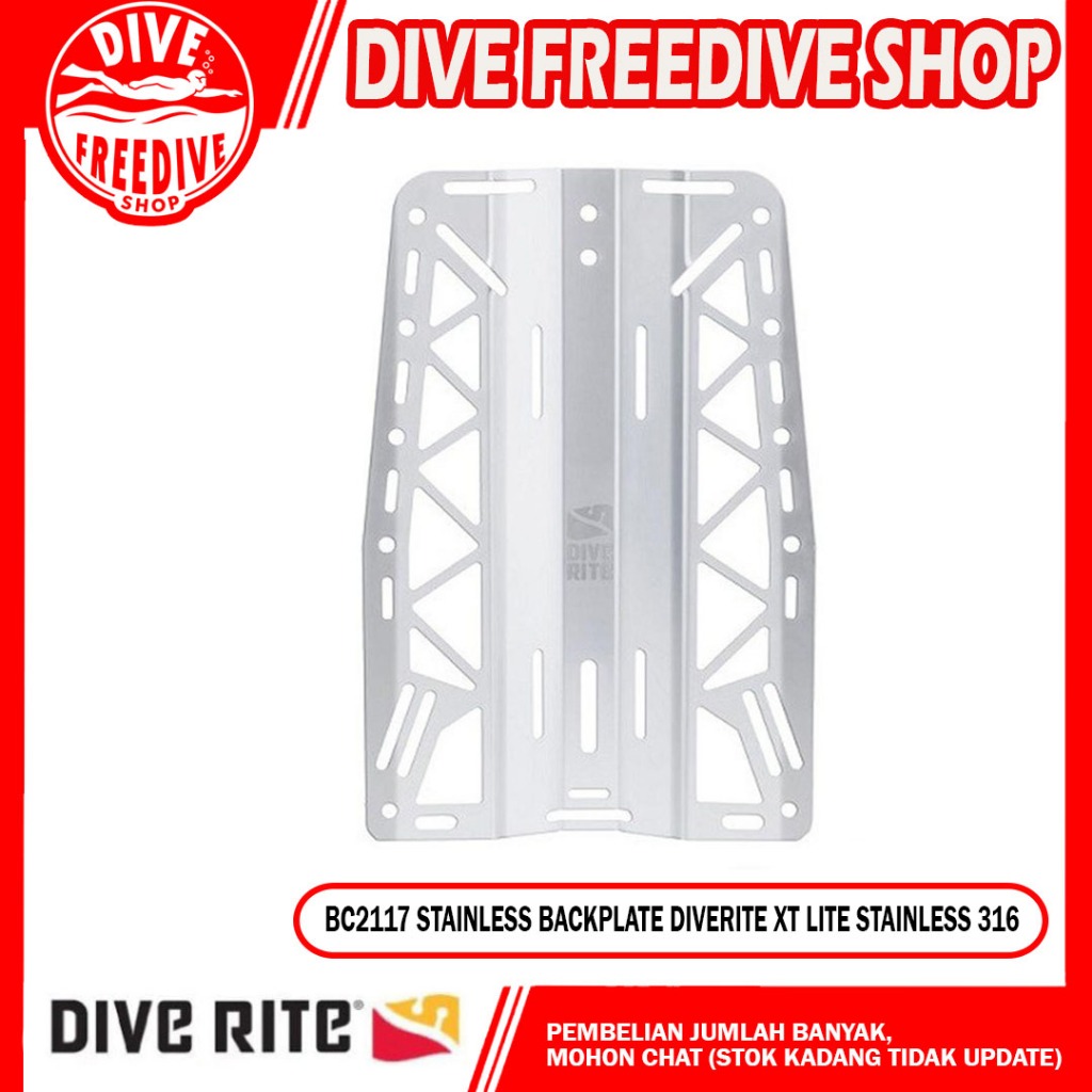 BC2117 Backplate Stainless 316 Silver Diverite XT Lite Dive Rite Plate BCD Scuba Diving Selam